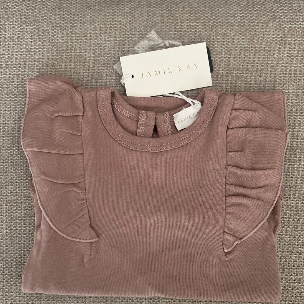 Jamie Kay Pima Cotton Fleur Long Sleeve Bodysuit - Softest Mauve